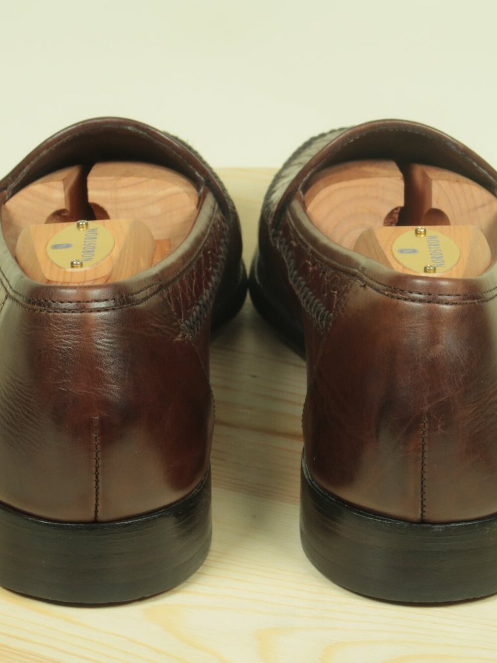 Vintage Bragano Crocodile Vamp Leather Loafers Shoes Mens 8.5M Brown Moc Toe - Picture 3 of 9
